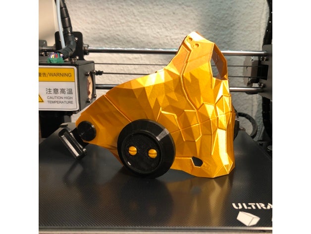 snap pin death gun half mask props 3D print model - Mito3D