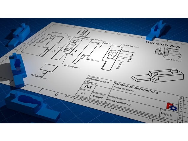 traba metal para coche 3d-drucken clientes freecad 3D print model - Mito3D