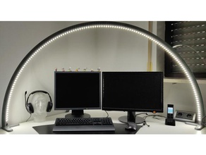 big led arco office secretária desklamp área de trabalho dimmer fácil impressão lâmpada diodo emissor luz ponte da tira iluminação touch 3d print model - Mito3D