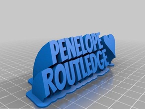 sweeping 2-line name plate pdog office customized 3d print model - Mito3D