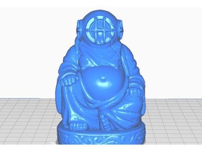 deep sea diver buddha sculptures bust diving suit remix statue 3d print model - Mito3D