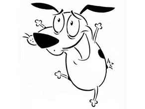 courage lâche chien pochoir 2 dessin animé cartoon network couragethecowardlydog le 3d print model - Mito3D