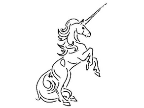 unicorn stencil 2d art fantasy horse 3d print model - Mito3D
