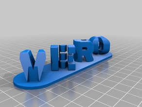 özelleştirilmiş üç harf bloklar benim ambigram işaretler ve logolar 3d print model - Mito3D