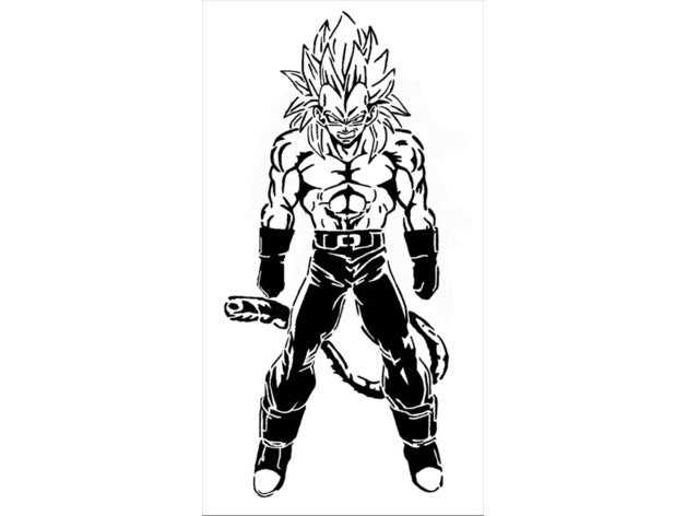 4 ss4 vegeta kalıp 2d sanat anime maymun canavar şablon süper saiyajin saiyan 3D print model - Mito3D