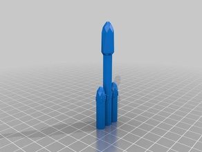 low poly falcon heavy splitted pins better conection vehicles spacex 3d print model - Mito3D