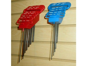 slatwall poignée en t clé allen de rack stockage porte-outils & boîtes hex le titulaire des lamelles manche mur à molette 3d print model - Mito3D