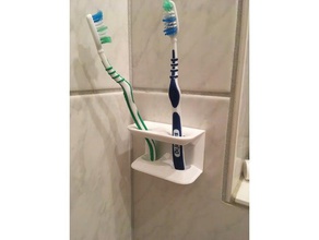 tooth brush holder 2 bathroom lammesky toothbrush 3d print model - Mito3D