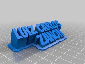 luiz zanon spazzare 2-linea targhetta di testo office su misura 3d print model - Mito3D