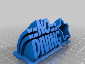 no diving pond sign office customized 3d print model - Mito3D