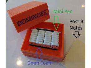 mini domino box brinquedo & acessórios para jogos a caixa recipiente dominó dominos de armazenamento 3d print model - Mito3D