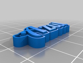 azul de porte-clés personnalisé 3d print model - Mito3D
