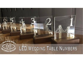 fiber optic table numbers night light base 3d printing led number wedding 3d print model - Mito3D