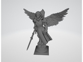 rpg miniature - archangel toy & game accessories aasimar aggelus angel dnd sister battle spear spearman tormenta 3d print model - Mito3D