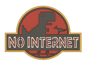 pas d'internet - chrome dino multicolore les signes et logos le dinosaure internet jurassique jurassic park signal 3d print model - Mito3D