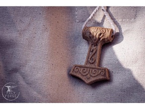 thor's hammer necklace jewelry thor viking 3d print model - Mito3D