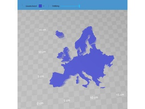 europa La impresión en 3d Arte 2d mapa pedestal 3d print model - Mito3D