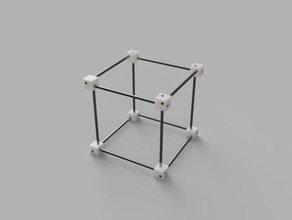 m6 threaded rod corner 3d printer parts holder cube thread 3d print model - Mito3D