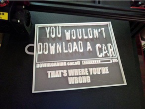 non scaricare auto segni e loghi il download divertente cartello di avvertimento meme memi segno avviso 3d print model - Mito3D