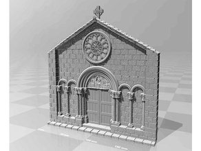 igreja medieval fachada edifícios e estruturas 28mm 32mm prédio jogos a casa tampo de mesa o terreno 3d print model - Mito3D