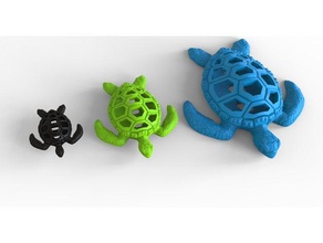 las tortugas semi voronoi estilo esculturas 3dprint 3dturtles art de la decoración decorativos parte tortuga diseño 3d print model - Mito3D