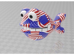 american dad fish stars stripes colorprintable sculptures cartoon character comics flag fullcolorplastic multicolor 3d print model - Mito3D