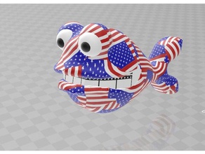 american dad de pescado estrellas rayas colorprintable las esculturas personaje dibujos animados los cómics la bandera fullcolorplastic multicolor 3d print model - Mito3D