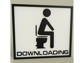 lol - toilet downloading 2d art 2dart wall download fun funny sign 3d print model - Mito3D
