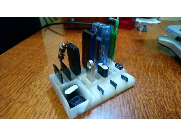 hanzy usb holder remix organization cap micro sd card organize sdcard stick 3D print model - Mito3D