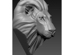 stilizzato testa di leone animali animale art semplice 3d print model - Mito3D