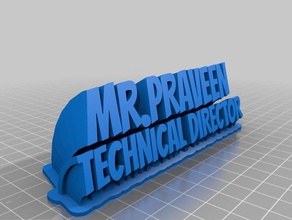 nameplate mr parveen office customized 3d print model - Mito3D