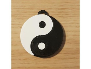 yin yang pendentif pièces et badges collier yinyang 3d print model - Mito3D