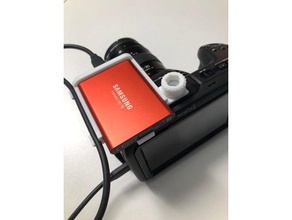 blackmagic pocket cinema camera 4k t5 ssd holder 3d print model - Mito3D