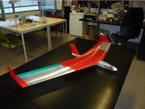 slim fuselage red swept wing 2 r c vehicles flying rc airplane 3d print model - Mito3D