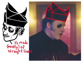 ghost bc cardinal copia hat people band emeritus metal music nameless ghouls papa rock zombie queen 3d print model - Mito3D