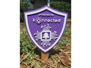 konnected security yard sign signs & logos diy hassio homeassistant home hubitat konnectedio noonlight openhab outdoor protected smarthome smartthings 3d print model - Mito3D