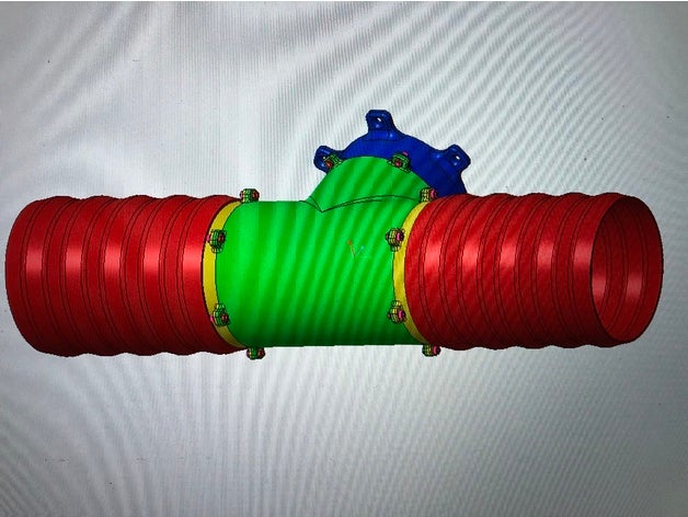 abluft-t-verbinder mk2 le bricolage abluftsystem 10cm 3D print model - Mito3D