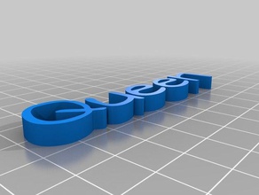 queen text customized 3d print model - Mito3D