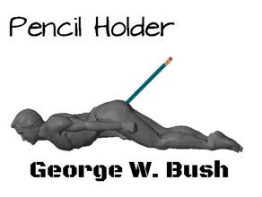 porte-crayon george w bush Les imprimantes 3d 3d print model - Mito3D