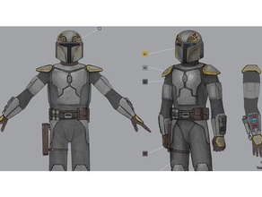 clan wren maschio guerriero armatura oggetti di scena mandaloriane star wars rebels 3d print model - Mito3D