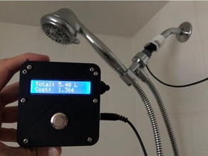 shower water monitor enclosure bathroom arduino electronics energy environment flower gauge green meter parametric 3d print model - Mito3D