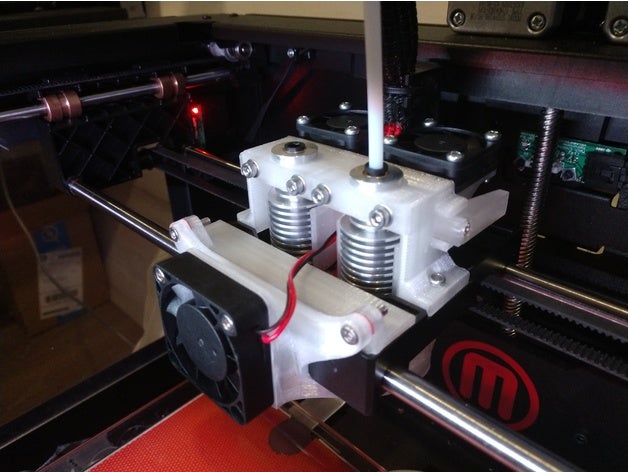 rep2x e3dv6 aktif soğutma kanalı 3d yazıcı parçaları e3d v6 fan çoğalıcı replicator 2x 3D print model - Mito3D