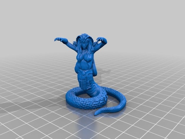 yuan-ti witch 3d printing dnd miniature snake yuanti 3D print model - Mito3D
