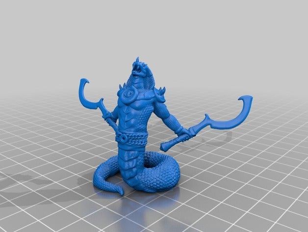 yuan-ti warrior 3d printing dnd miniature snake yuanti 3D print model - Mito3D