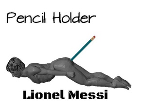 porta-lápis de lionel messi esculturas bunda culo futbol futebol titular idiota lápis estúpido z-argentina 3d print model - Mito3D