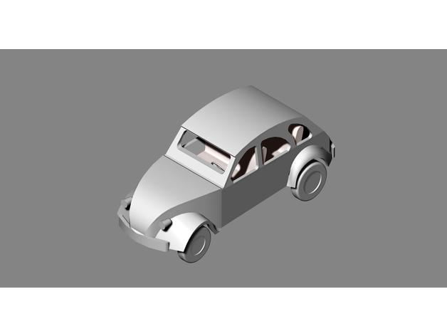 vw bug estilo de coche vehículos escarabajo error clásico los viejos tiempos época 3D print model - Mito3D