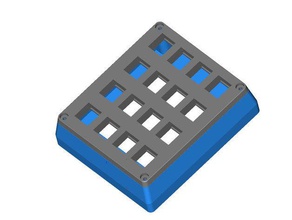 16 porta de distorção da montagem parede caixa eletrônica a ethernet keystone jack rj45 3d print model - Mito3D