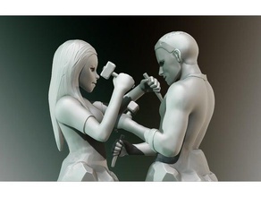 michelangelo phenomenon sculptures female male rock sculpt sculpture 3d print model - Mito3D