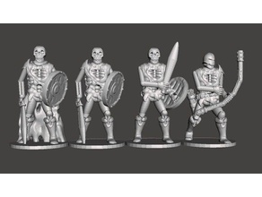 supportless skellies group 1 games 28mm archer dnd dragons dungeons knight mini potato rpg skeleton skelly tabletop undead war wargame warrior 3d print model - Mito3D