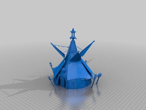 primitive chieftains tent - low poly toys & games 28mm aos dnd whfb 3d print model - Mito3D
